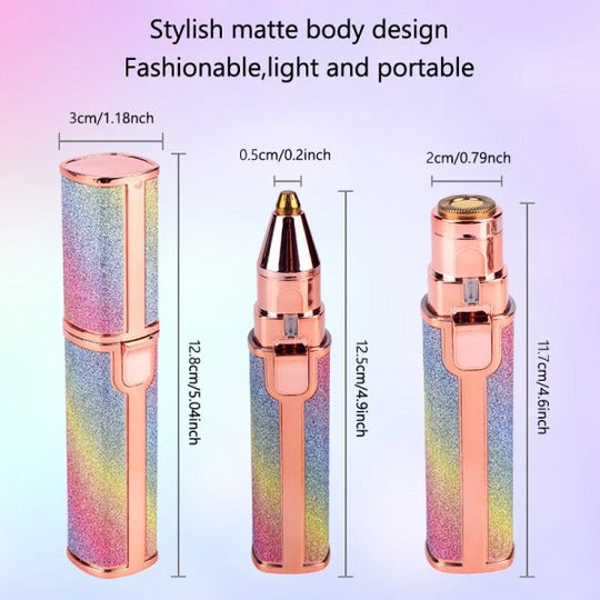 QADEEM™| 2 In 1 Rechargeable Electric Facial Hair Remover Multi Attractive Color With Usb Charging Cable And Cleaning Brush